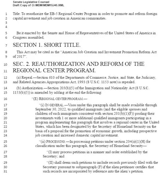 國會(huì)新EB-5美國投資移民改革提案再度來襲